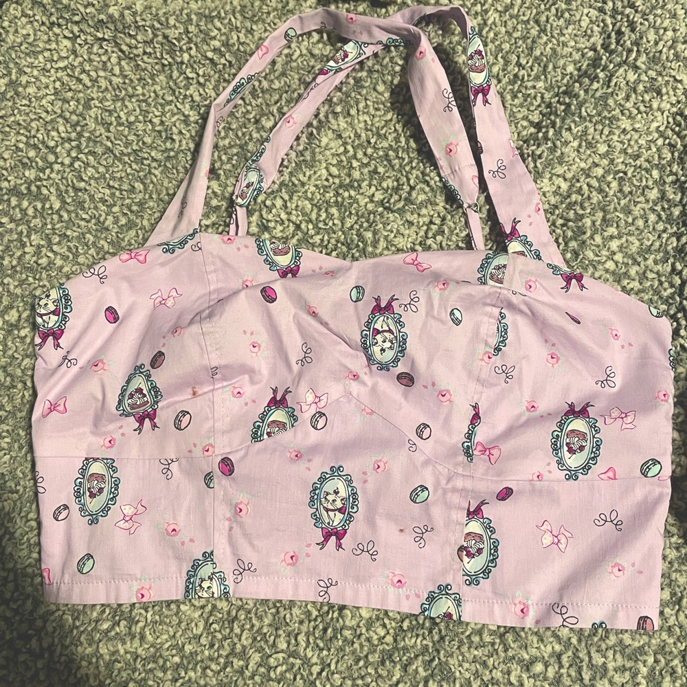 Her Universe - Size L Disney Aristocats “Marie” purple cropped top